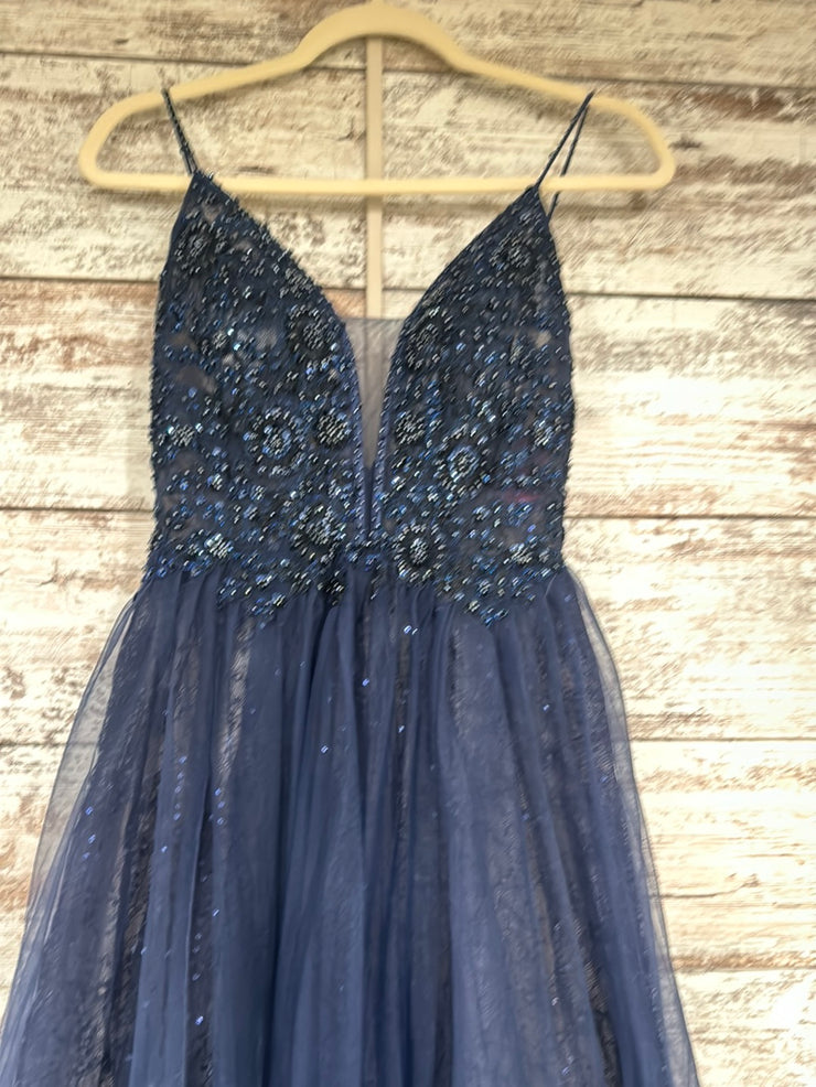 NAVY A LINE GOWN