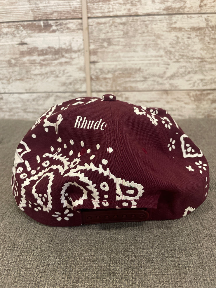 BURGUNDY/WHITE HAT $198