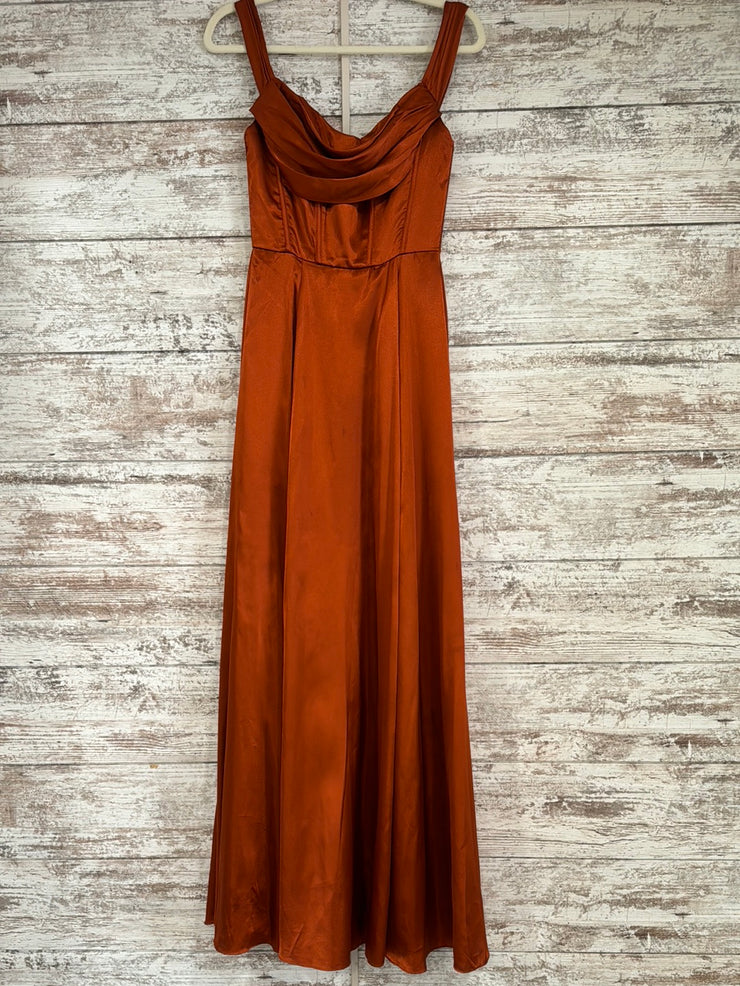 RUST COLORED A LINE GOWN