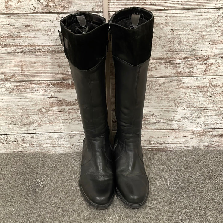 BLACK TALL LEATHER BOOTS $150