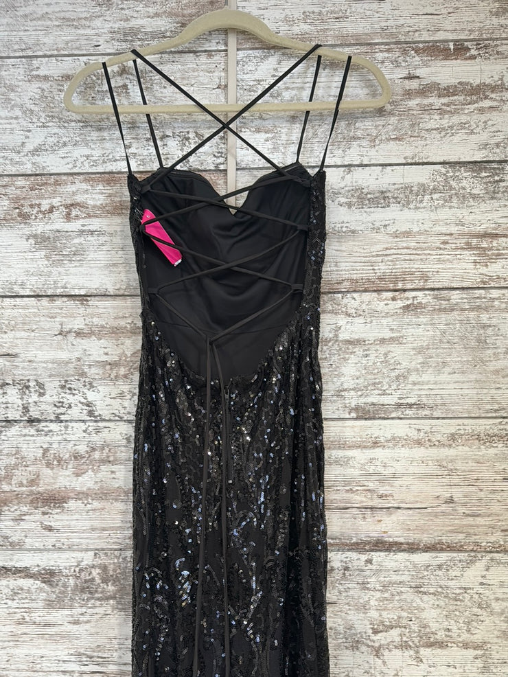 BLACK SPARKLY LONG DRESS