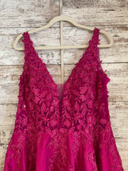 PINK/FLORAL A LINE GOWN