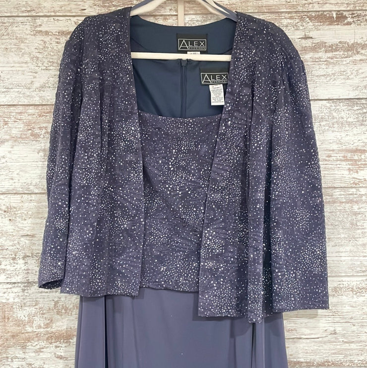 BLUE/GRAY 2 PC. LONG DRESS SET