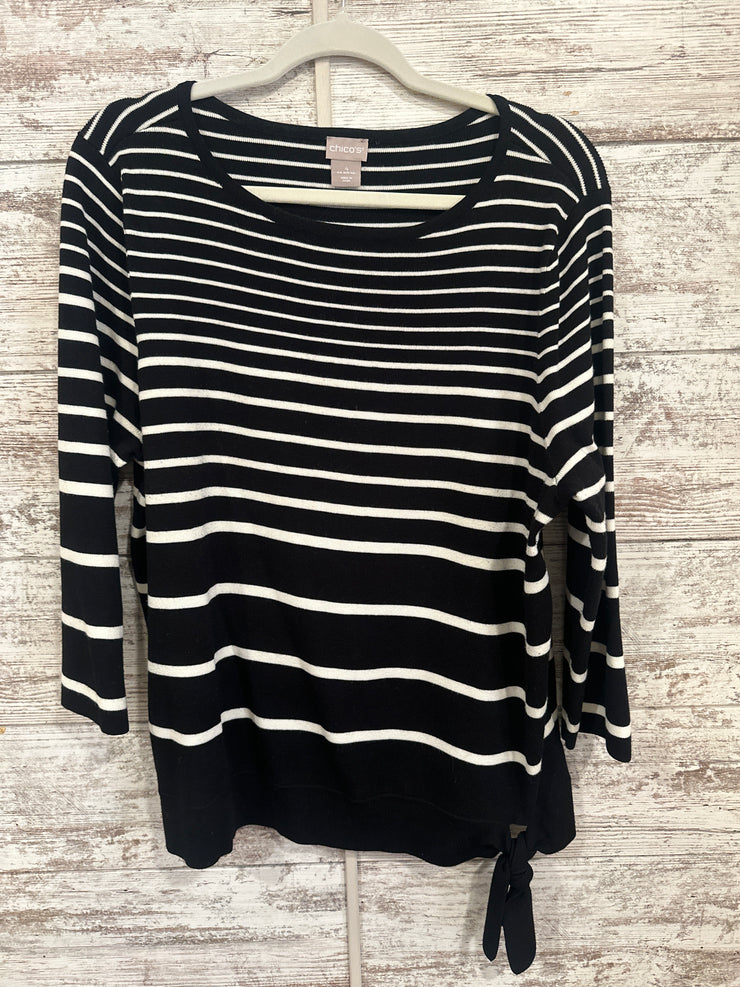 BLACK/WHITE LONG SLEEVE TOP