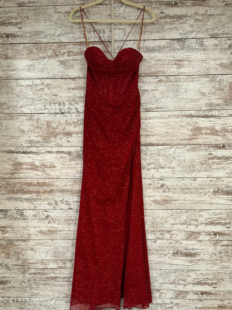 BURGUNDY SPARKLY LONG DRESS