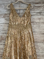 GOLD SPARKLY A LINE GOWN