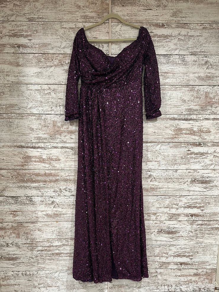 PURPLE SEQUIN LONG DRESS (NEW)