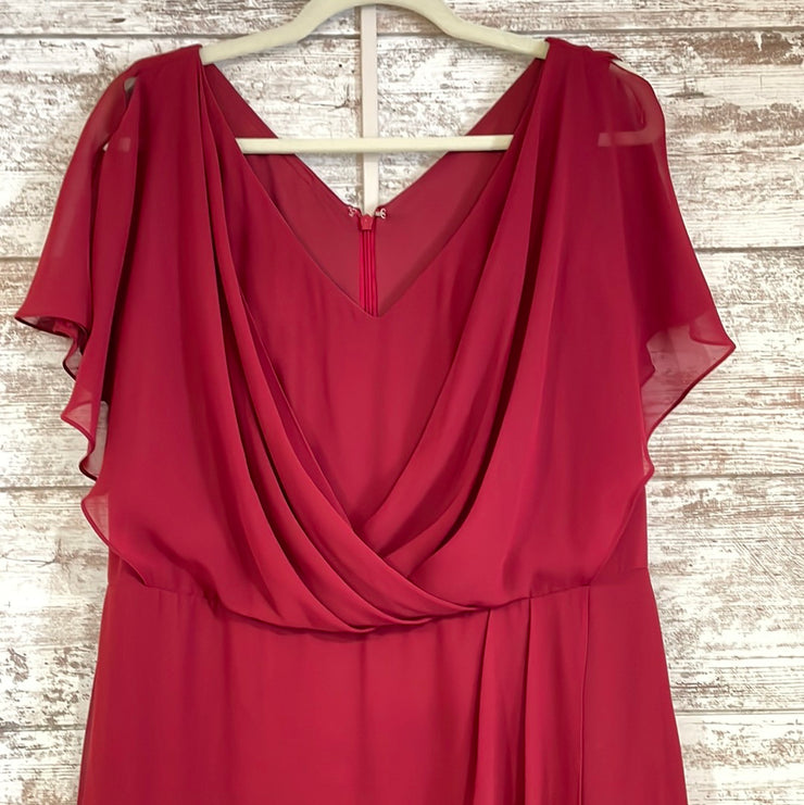 BURGUNDY LONG EVENING GOWN