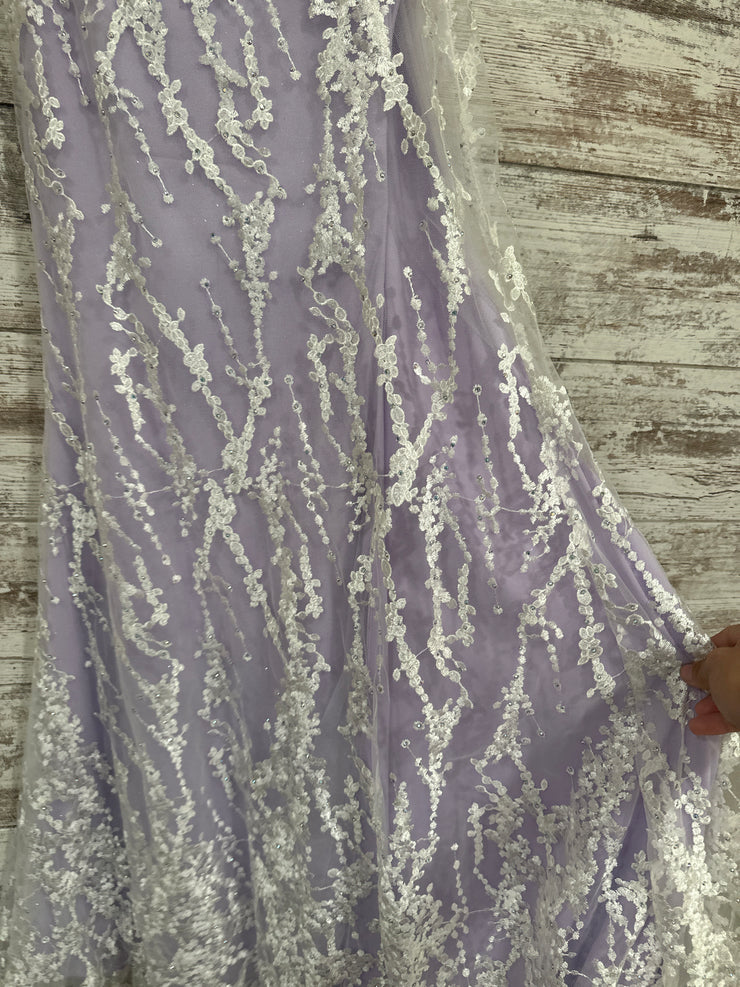 LAVENDER/WHITE LONG DRESS-NEW