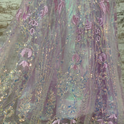 PINK/FLORAL SPARKLY A LINE GOW