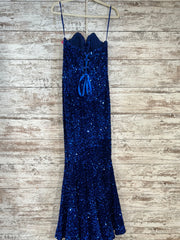 ROYAL BLUE SPARKLY LONG DRESS