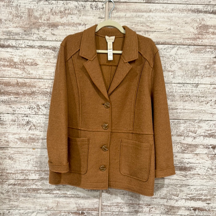 TAN WOOL BUTTON UP JACKET