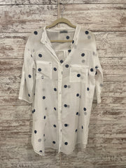 WHITE/BLUE SHIRT DRESS