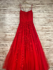 RED/FLORAL A LINE GOWN