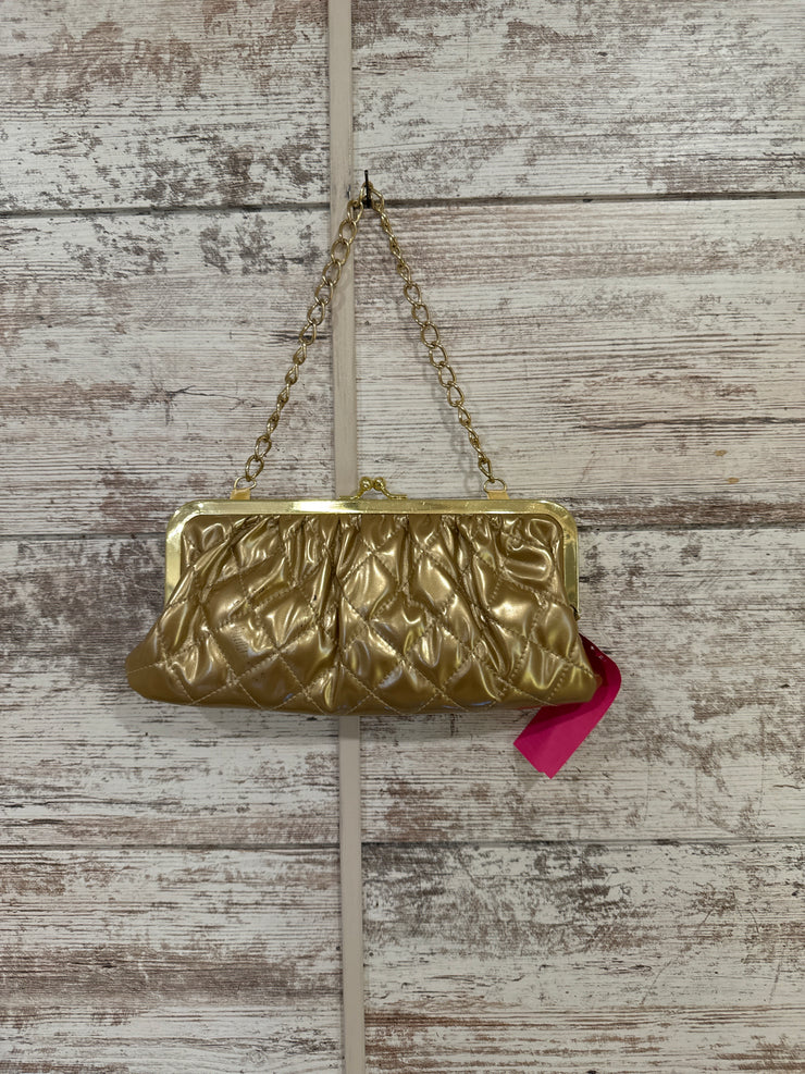 GOLD QUILTED EVENING PURSE-NEW