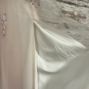 BLUSH/FLORAL A LINE GOWN