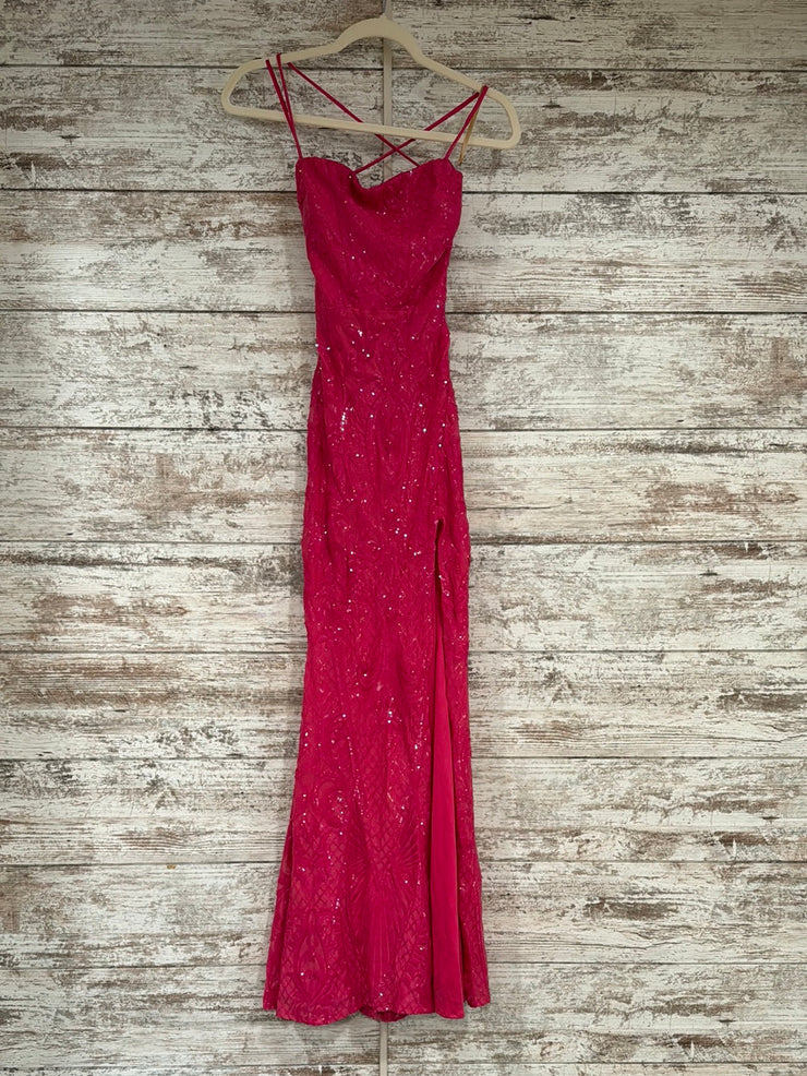 PINK SPARKLY LONG DRESS