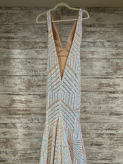 WHITE/PINK MERMAID LONG GOWN