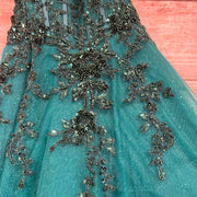 GREEN A LINE GOWN