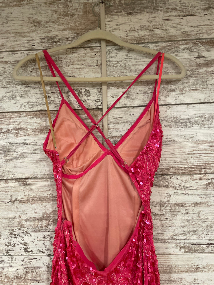 PINK FULL SEQUIN LONG DRESS
