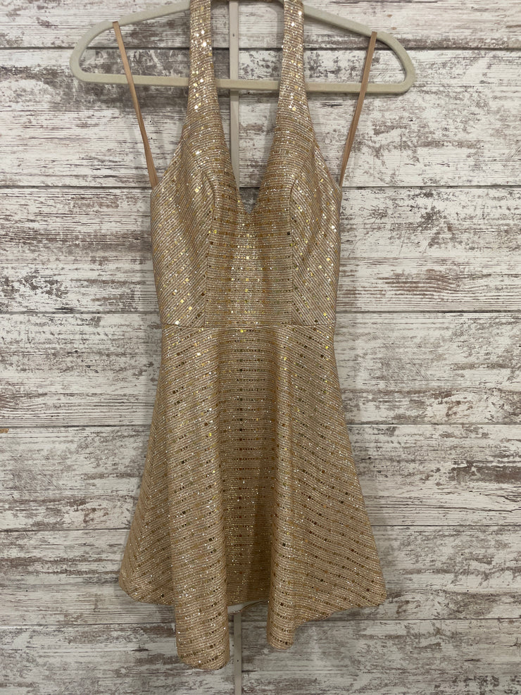 GOLD SPARKLY SHORT DRESS
