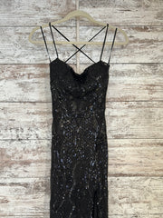 BLACK SPARKLY LONG DRESS