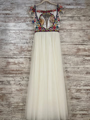 IVORY/COLORFUL A LINE GOWN