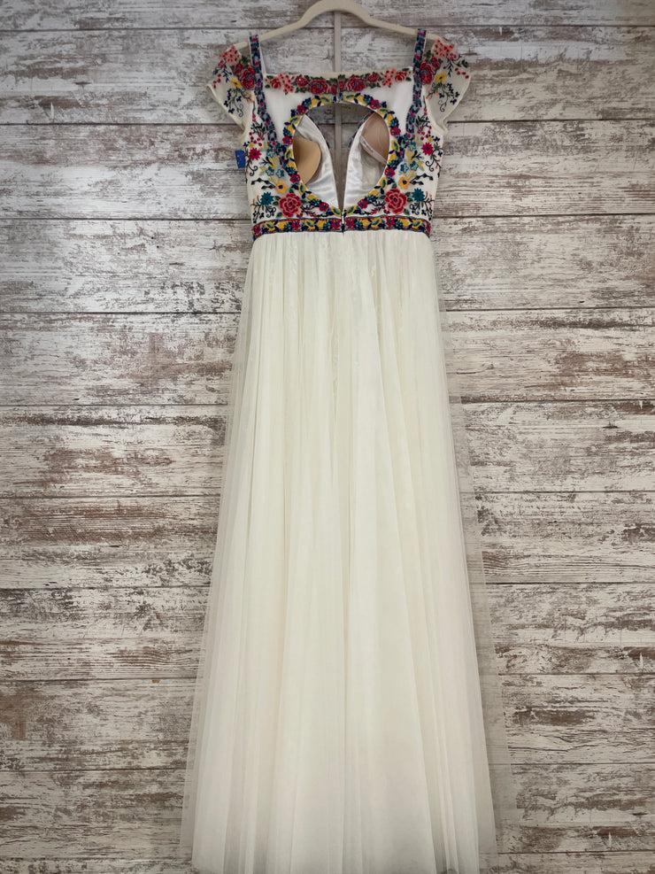 IVORY/COLORFUL A LINE GOWN