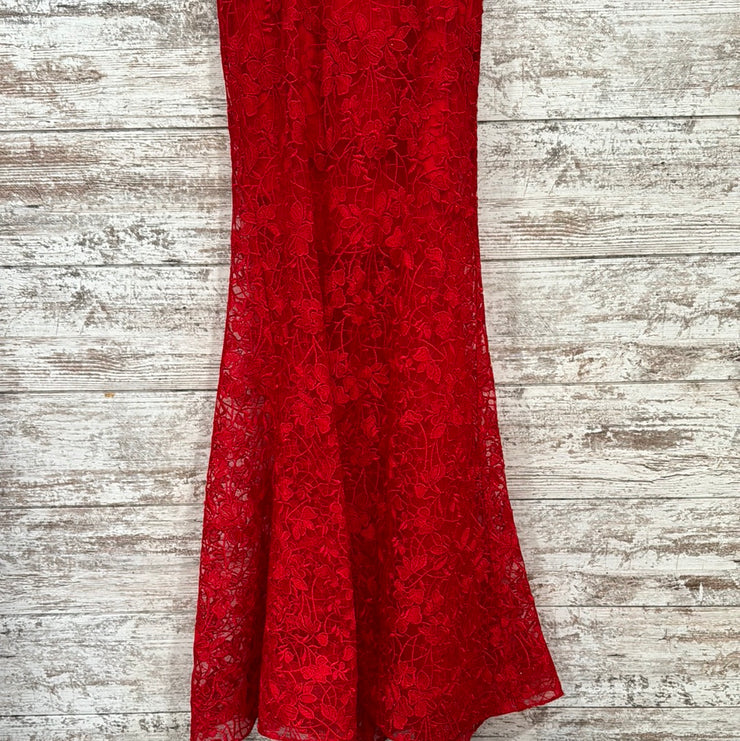 RED LACE LONG DRESS (NEW)