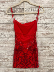 RED SPARKLY SHORT DRESS