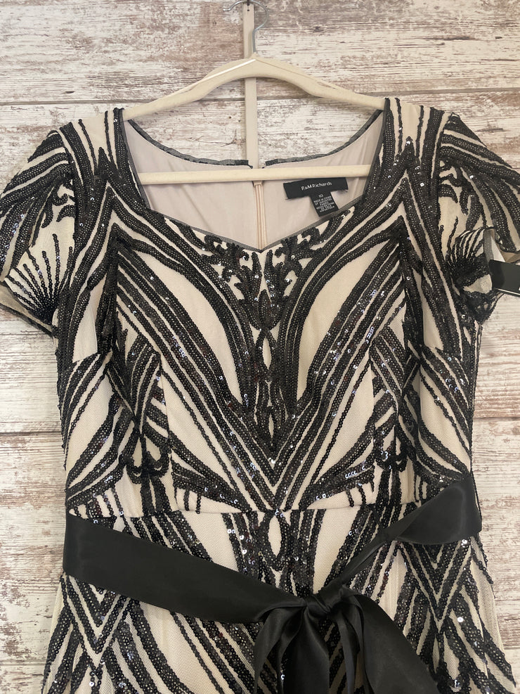 BLACK/IVORY LONG DRESS (NEW)