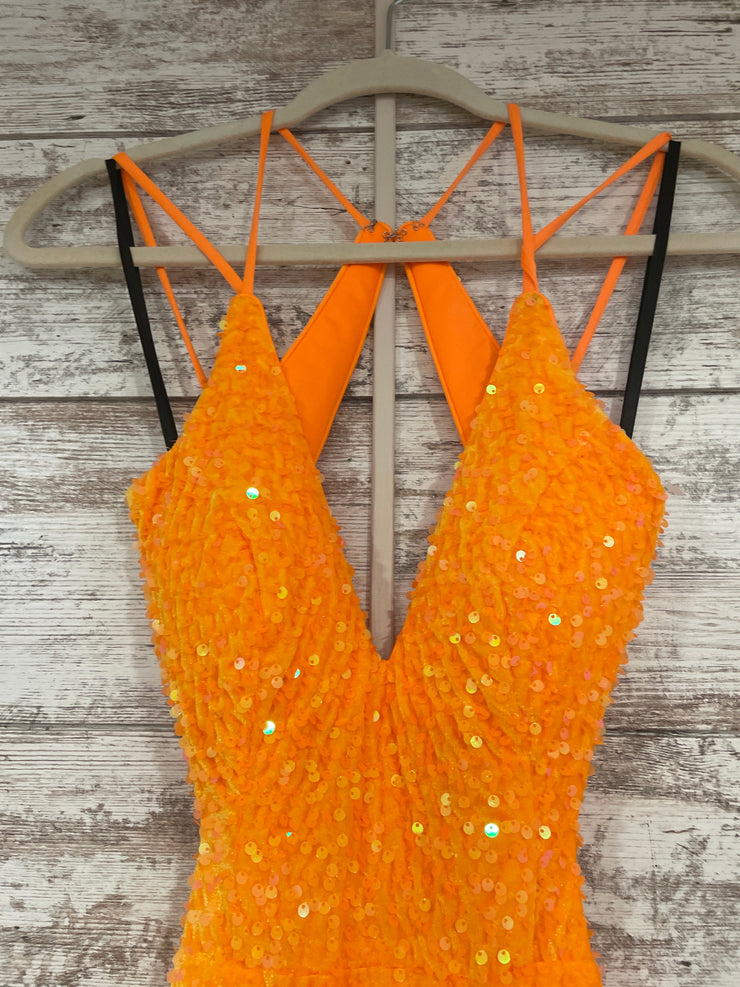 ORANGE FULL SEQUIN GOWN (NEW)