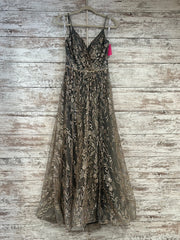 GRAY/GOLD A LINE GOWN