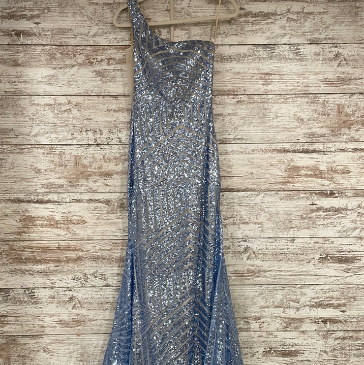 BLUE SPARKLY MERMAID GOWN