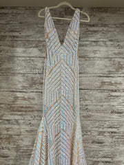 WHITE/PINK MERMAID LONG GOWN