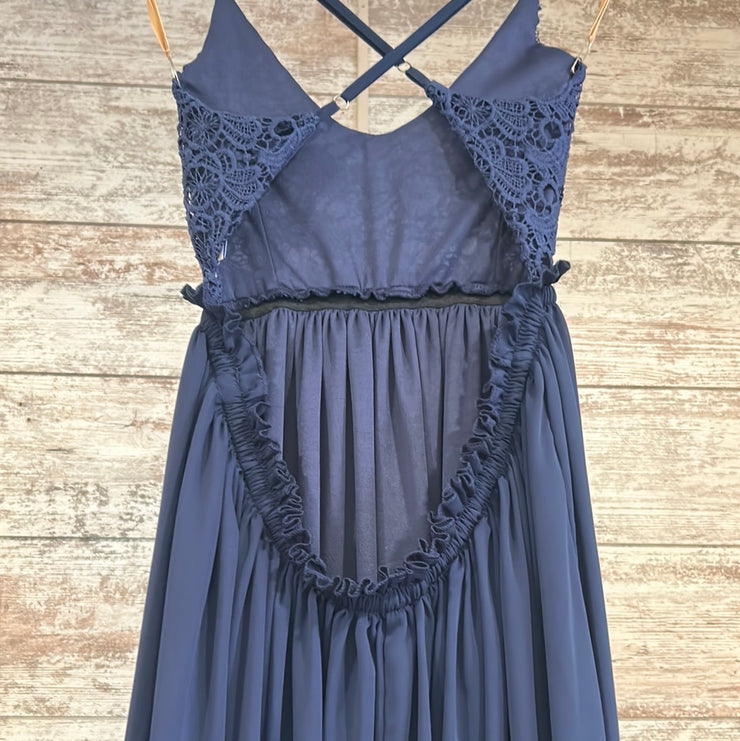 NAVY LONG EVENING GOWN (NEW)