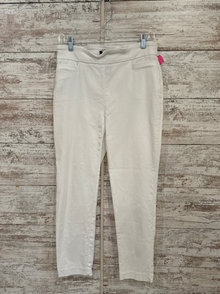 WHITE STRETCH CROP PANTS $60