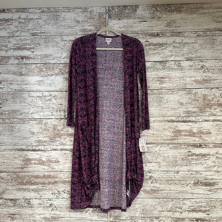 PURPLE/BLACK OPEN CARDIGAN-NEW