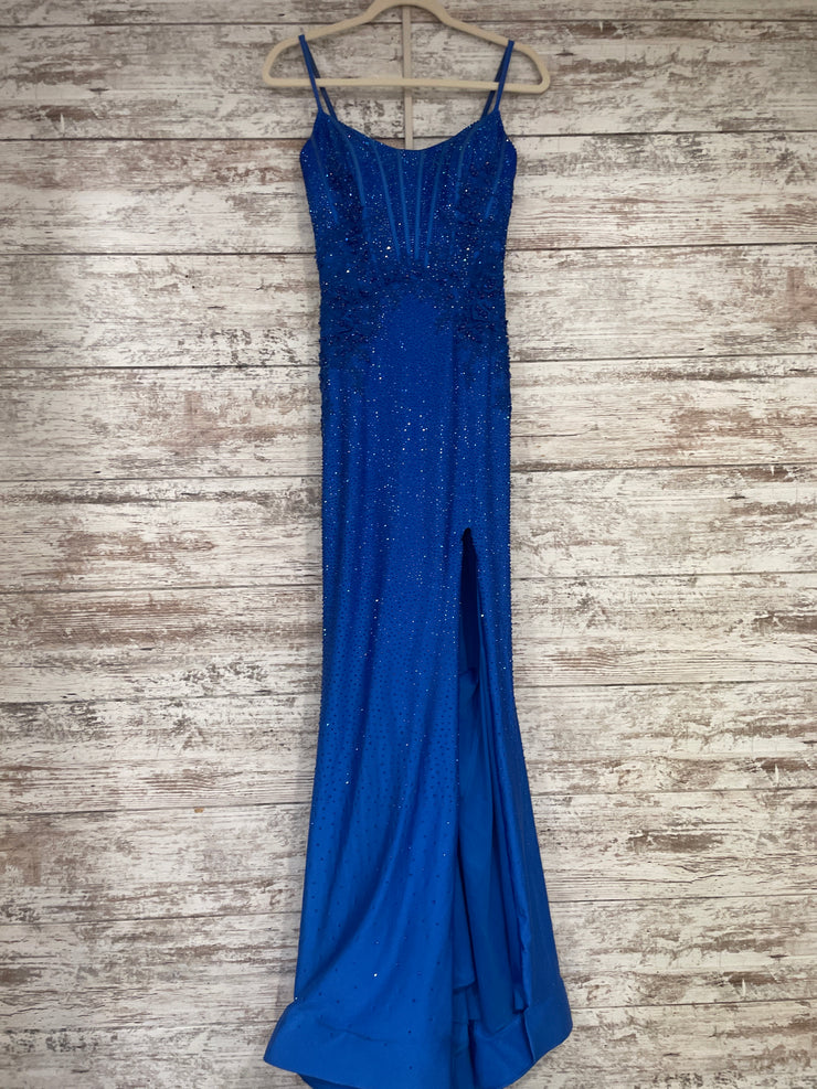 ROYAL BLUE SPARKLY LONG DRESS