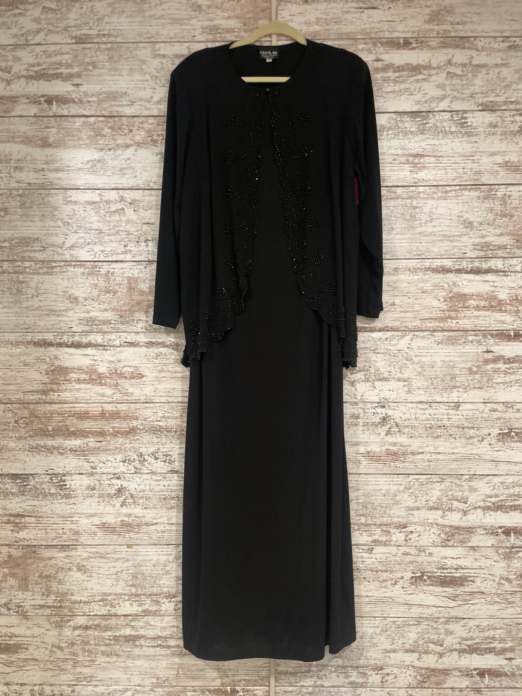 BLACK 2 PC. LONG DRESS SET