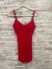 RED FITTED SHORT DRESS