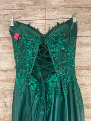 GREEN SPARKLY LONG EVENING GOW