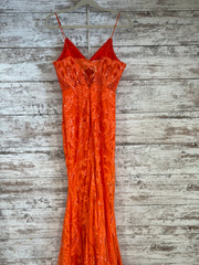 ORANGE SPARKLY LONG DRESS