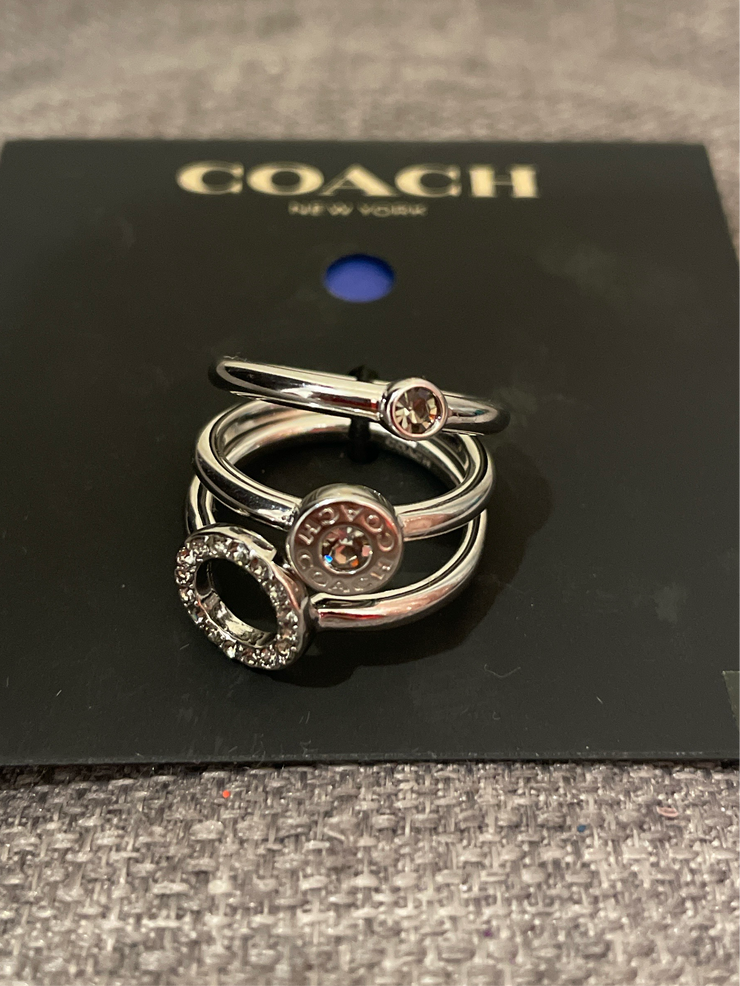 SILVER 3 PC. RING SET -NEW $98