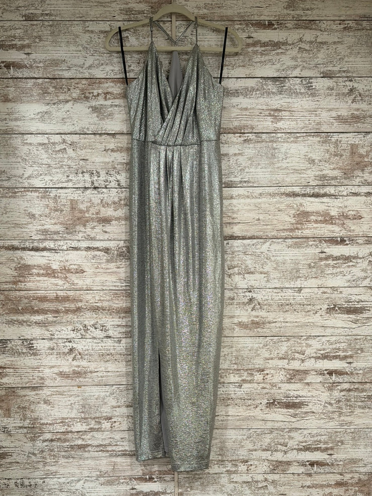 SILVER SPARKLY LONG DRESS -NEW