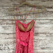 PINK/FLORAL LONG EVENING GOWN