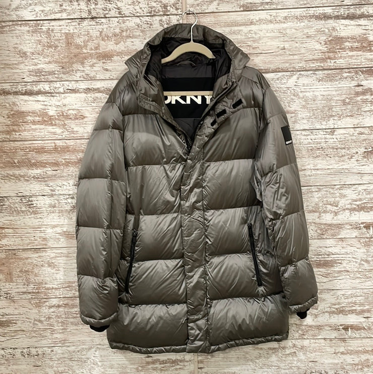 GRAY PUFFER DOWN COAT $325