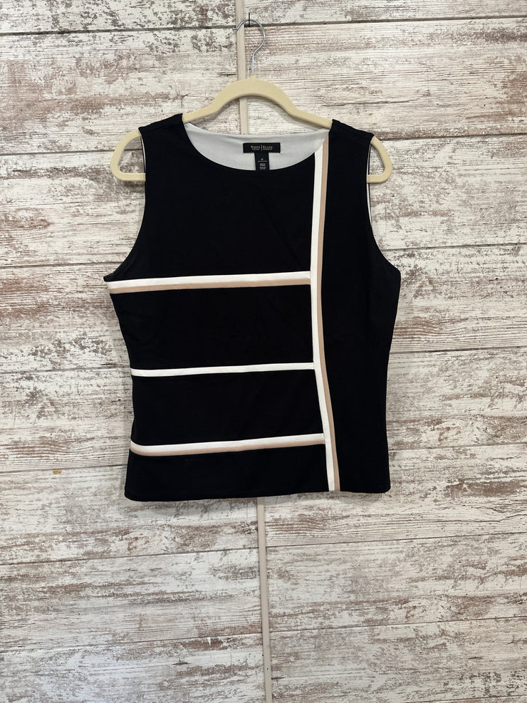 BLACK/TAN SLEEVELESS TOP