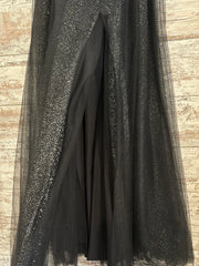 BLACK SPARKLY A LINE GOWN