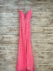 PINK SEQUIN LONG EVENING GOWN